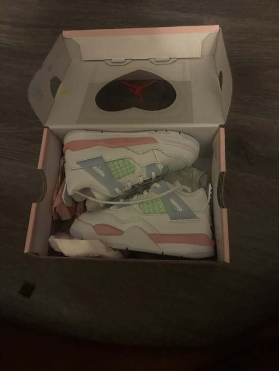 Jordan Other - Jordan 4 Retro TD White/Med Soft Pink-Half Blue Size 8c